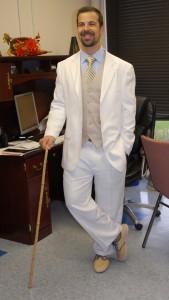 Mr. Cinalli morphs in to the Great Gatsby to teach a gifted and talented literature class.